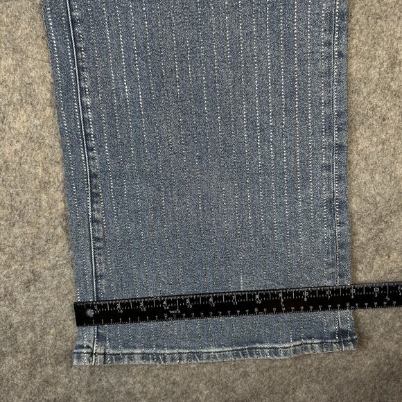 Good American Good Ease Rhinestone Embellished Wide Leg Jeans Womens 4/27 - Picture 9 of 12